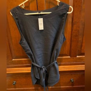 NWT ANN TAYLOR SLEEVELESS LINEN BLEND TOP